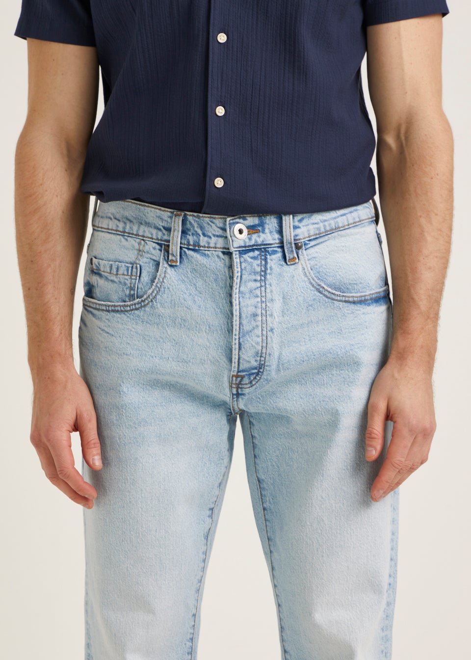 Vintage Light Wash Straight Fit Jeans