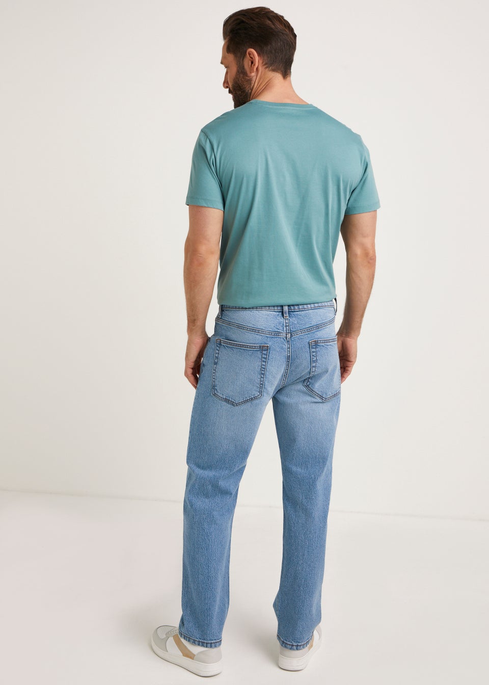 Vintage Mid Wash Straight Fit Jeans - Matalan