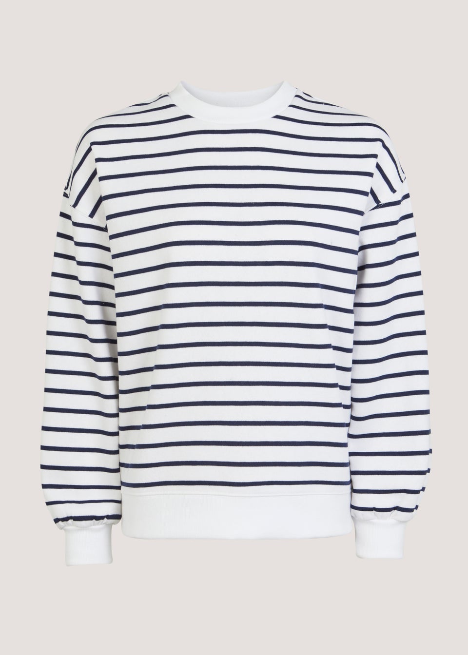 Navy Stripe Volume Sleeve Sweatshirt