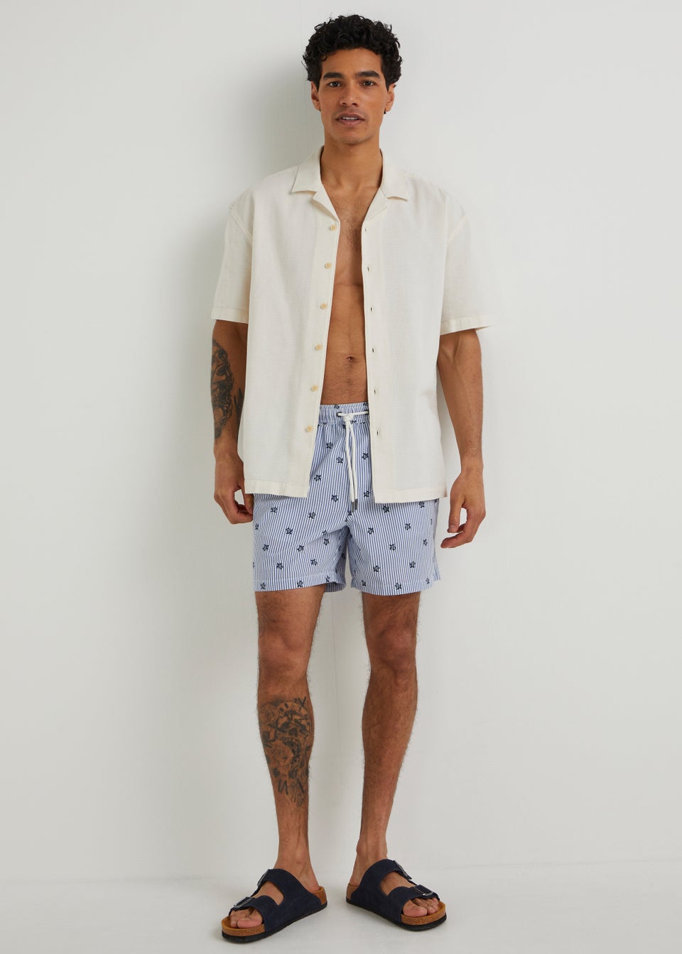 Blue Turtle Seersucker Swim Shorts