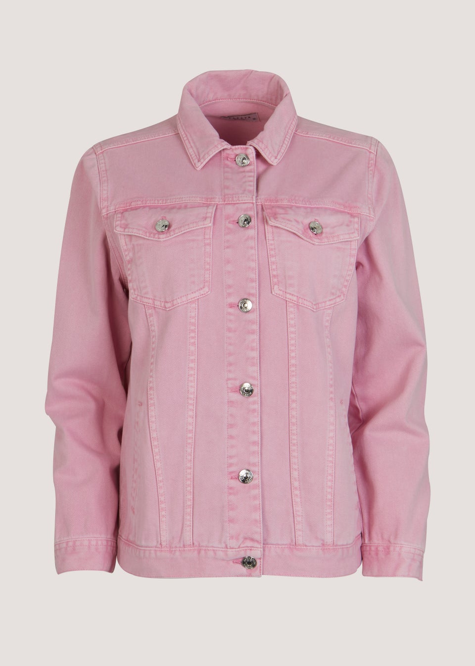 Pink Petite Bleached Denim Jacket | Roman UK