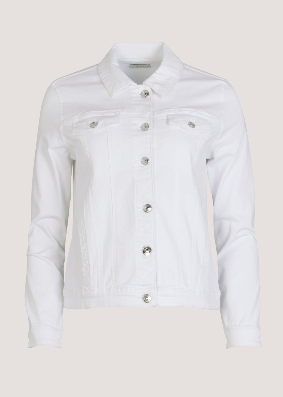 Passionflower Patch White Denim Jacket