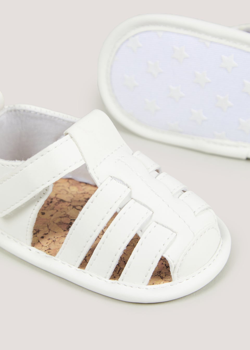 White Caged Soft Sole Baby Sandals (Newborn-18mths)