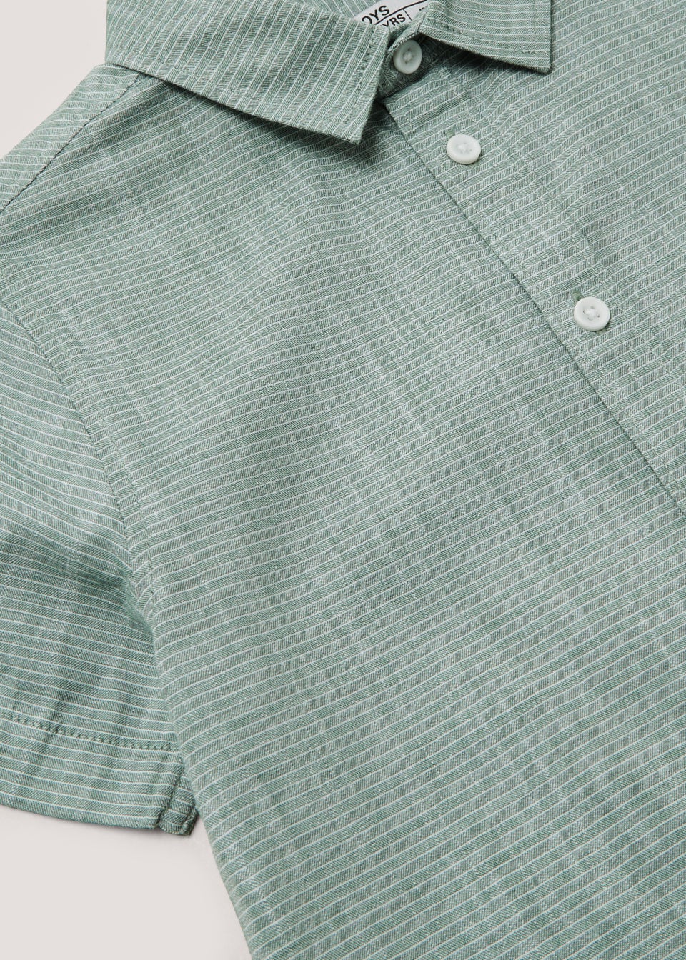 Boys Green Textured Short Sleeve Shirt (4-13yrs)