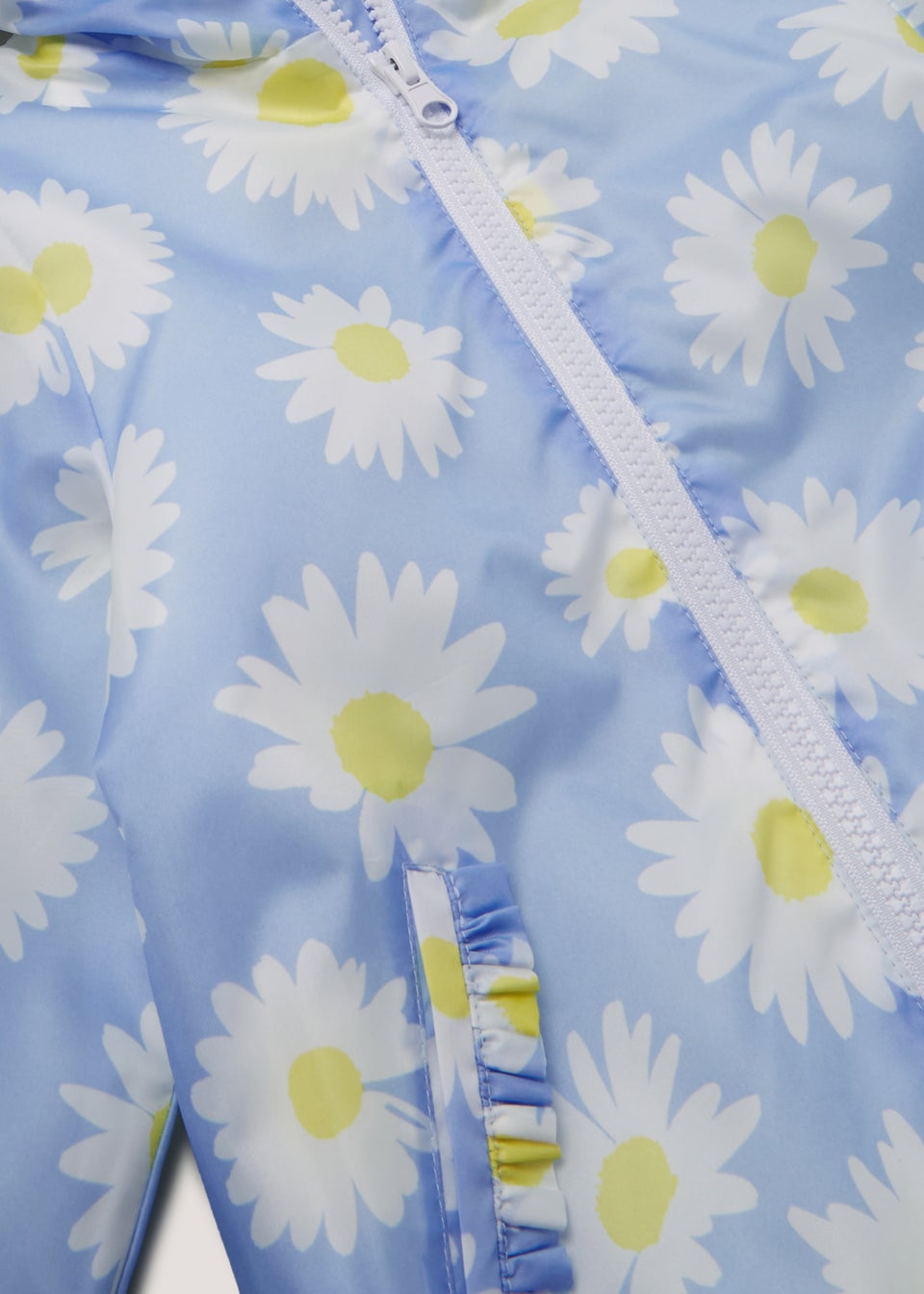 Girls Blue Floral Mac Coat (9mths-6yrs)