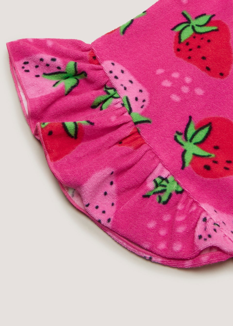 Girls Pink Strawberry Hooded Beach Towel Poncho (9mths-6yrs)