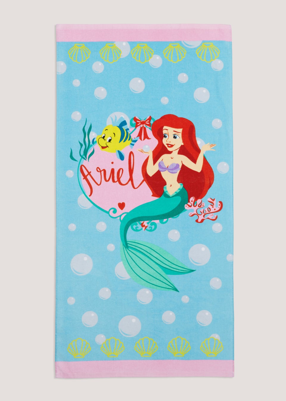 Kids Disney The Little Mermaid Beach Towel 140cm x 70cm Matalan