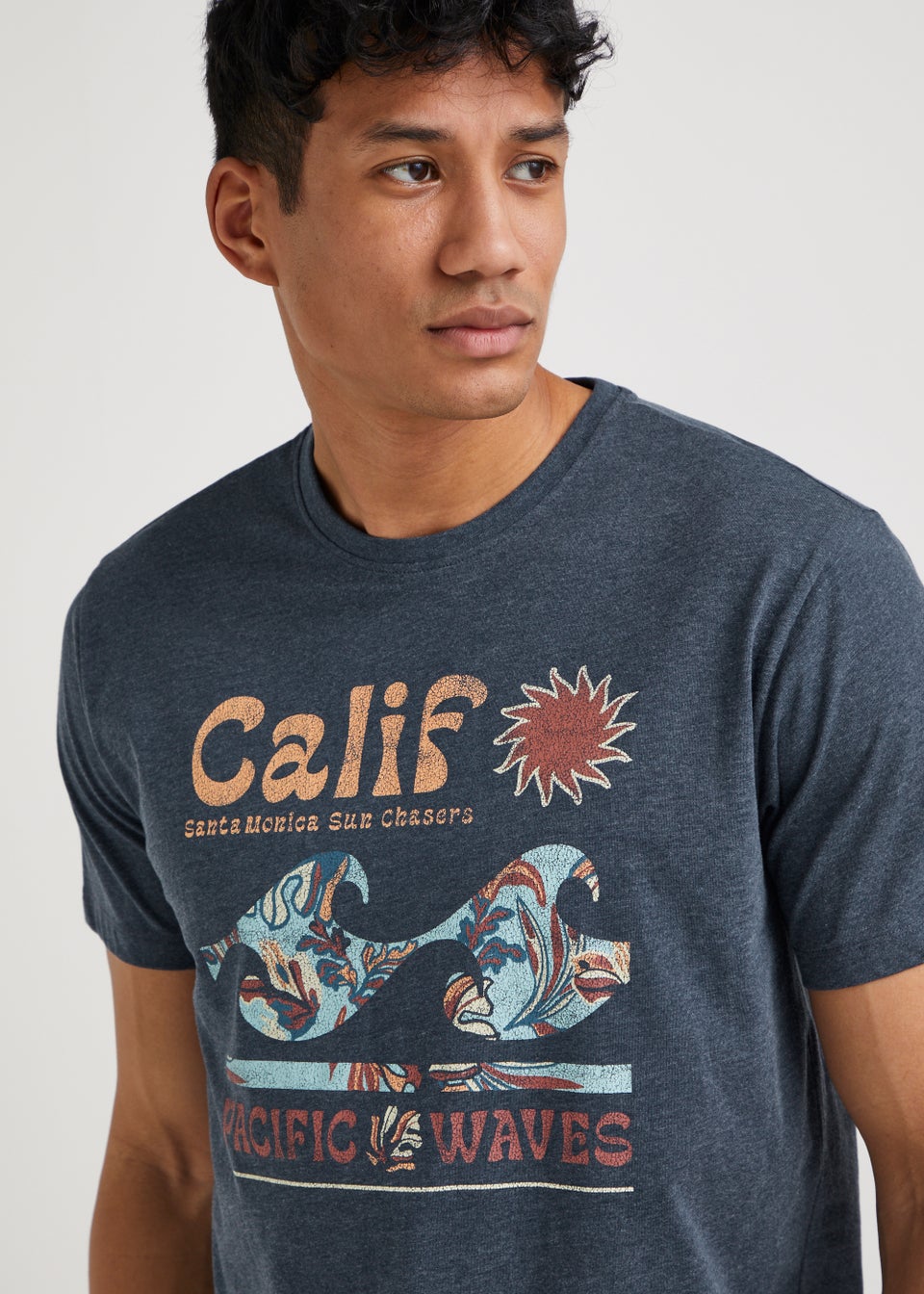 Navy Marine Fish Wave Co-Ord T-Shirt
