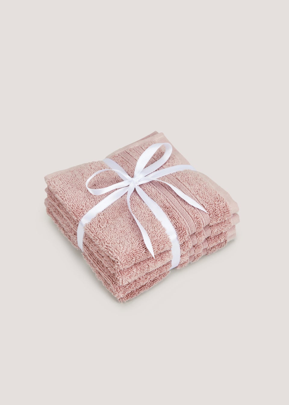 4 Pack Dusky Pink 100 Egyptian Cotton Face Cloths Matalan