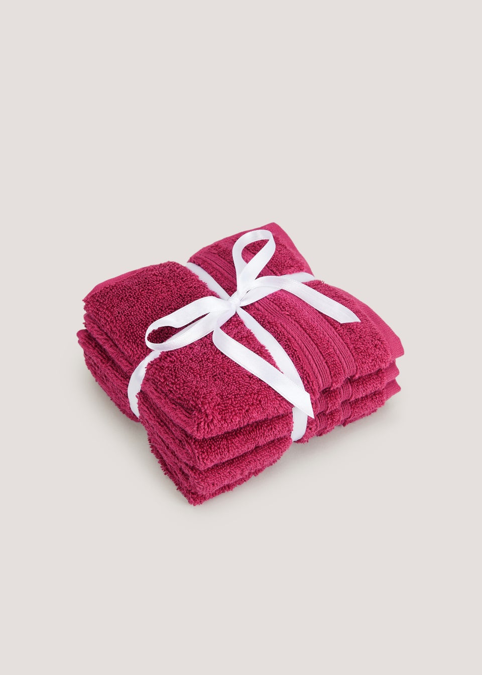 4 Pack Fuchsia Pink 100% Egyptian Cotton Face Cloths