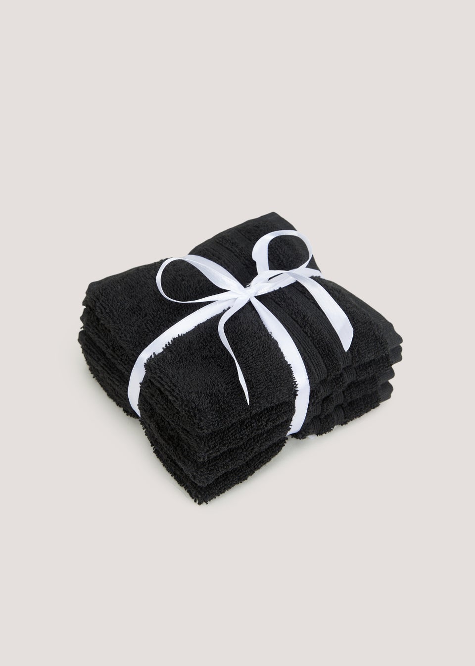 4 Pack Black 100% Egyptian Cotton Face Cloths