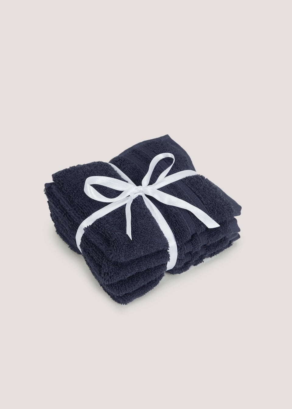 4 Pack Navy 100% Egyptian Cotton Face Cloths