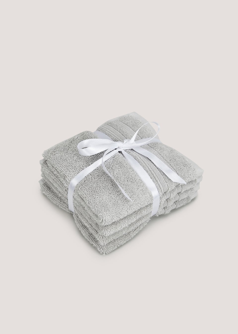 4 Pack Cool Grey 100% Egyptian Cotton Face Cloths