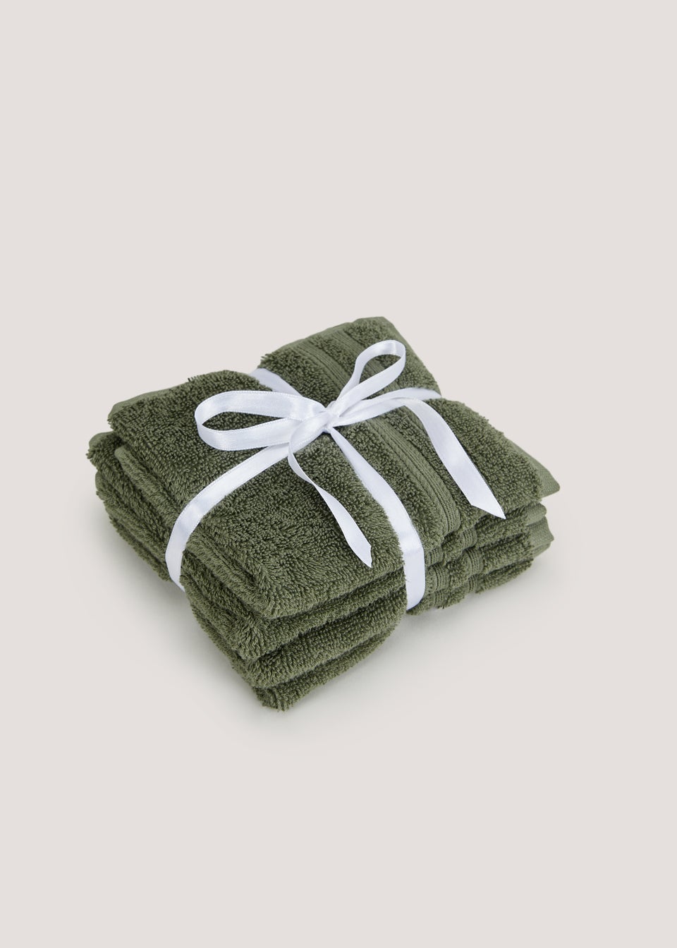 4 Pack Green 100% Egyptian Cotton Face Cloths