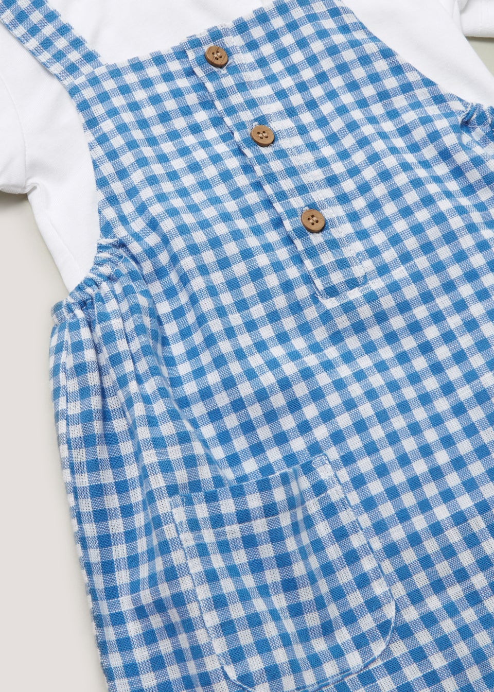 Baby Blue & White Gingham Romper (Newborn18mths) Matalan