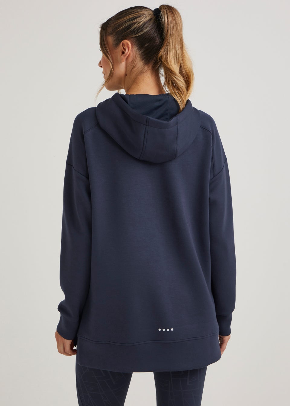 Souluxe Navy Modal Longline Sports Hoodie - Matalan