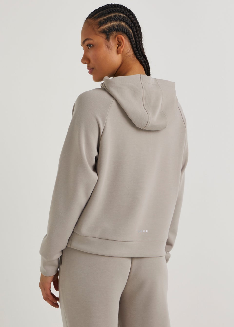 Souluxe Beige Modal Half Zip Sports Hoodie