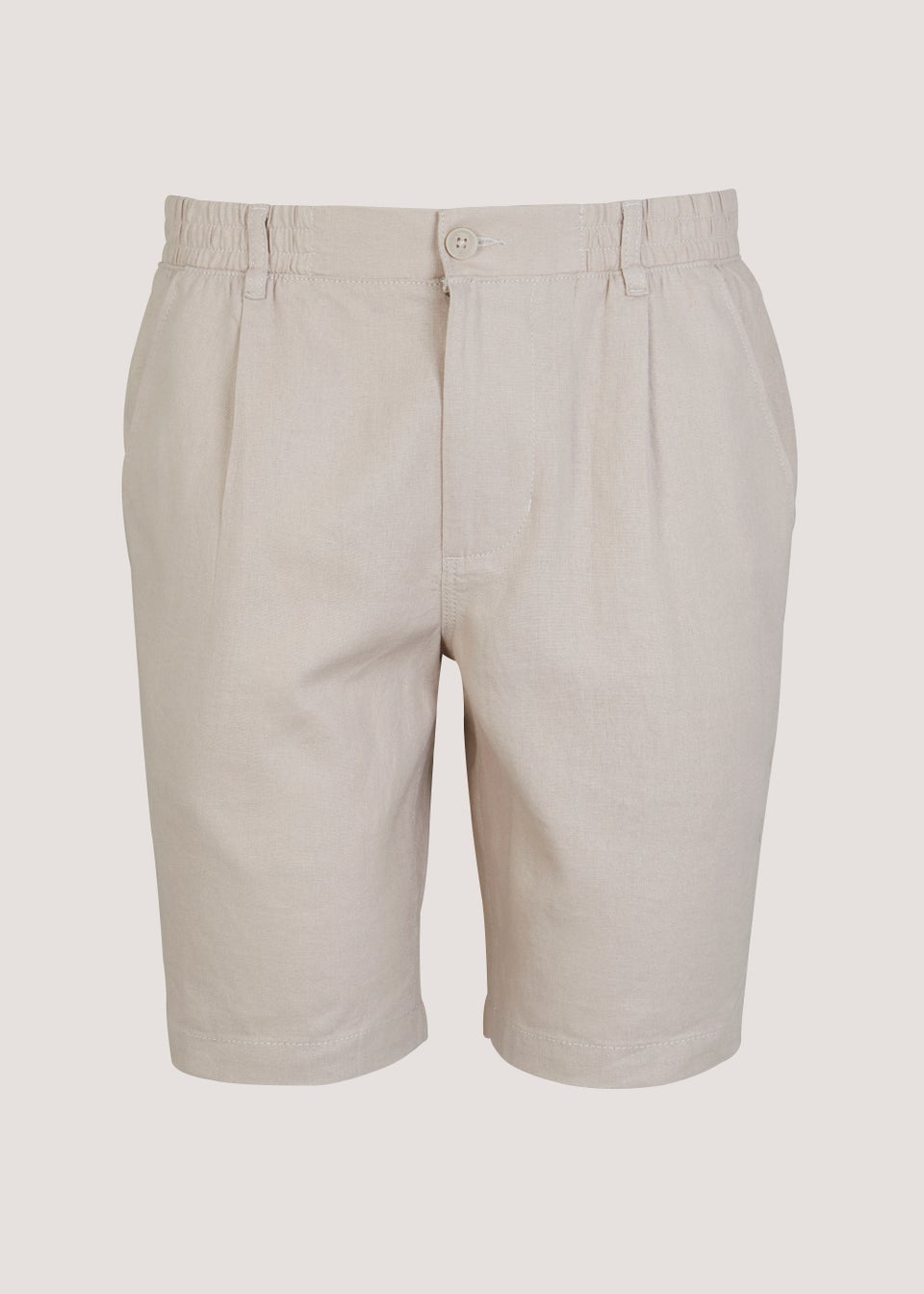 Stone Linen Blend Shorts