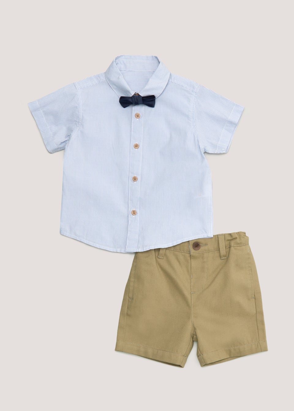 Boys Blue Stripe Shirt Shorts Set 9mths 6yrs
