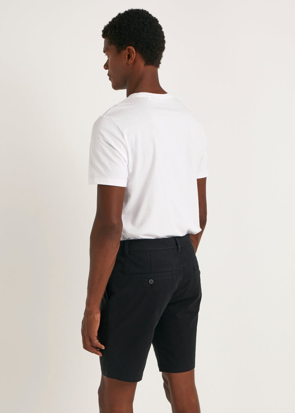 Black Straight Fit Chino Shorts