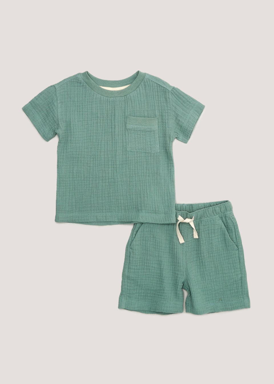 Boys Teal Woven Muslin T-Shirt & Shorts Set (9mths-6yrs)