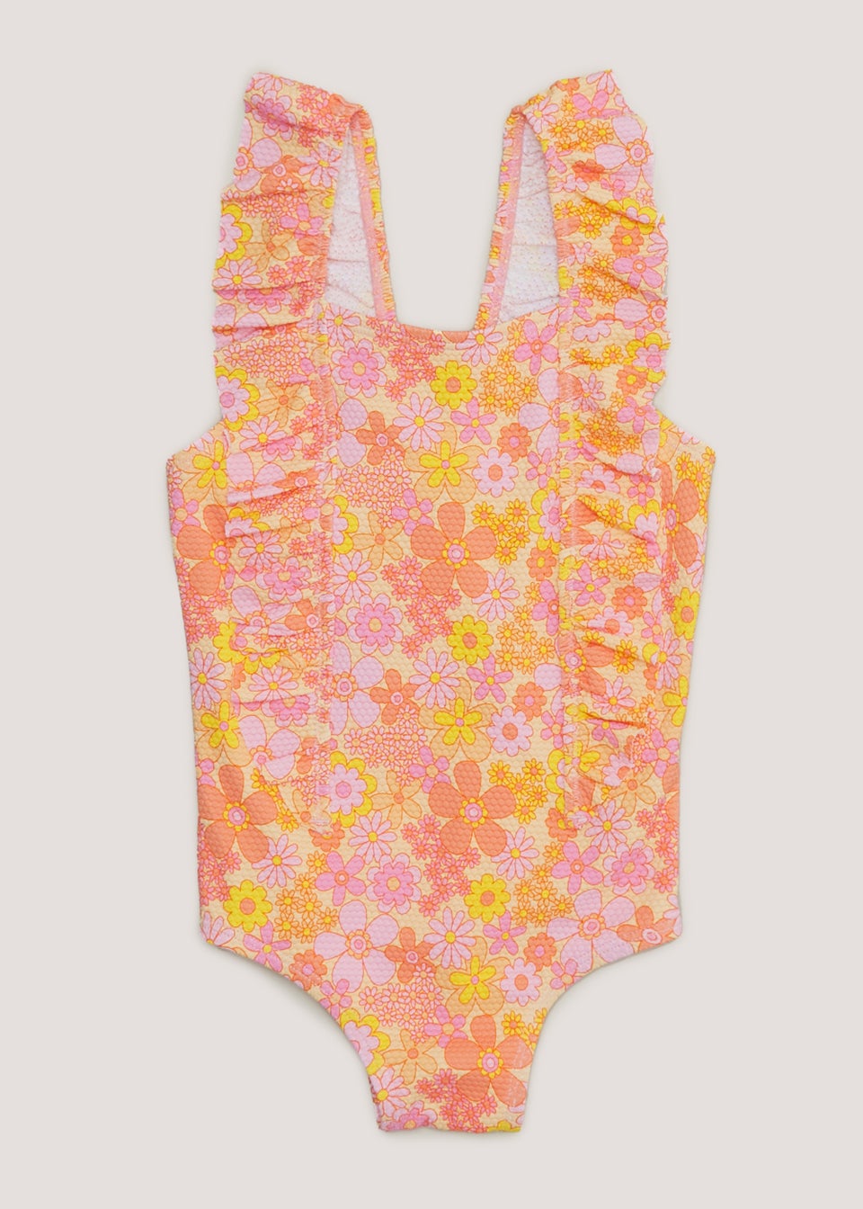 Girls Coral Floral Print Frill Swimming Costume 3mths 6yrs