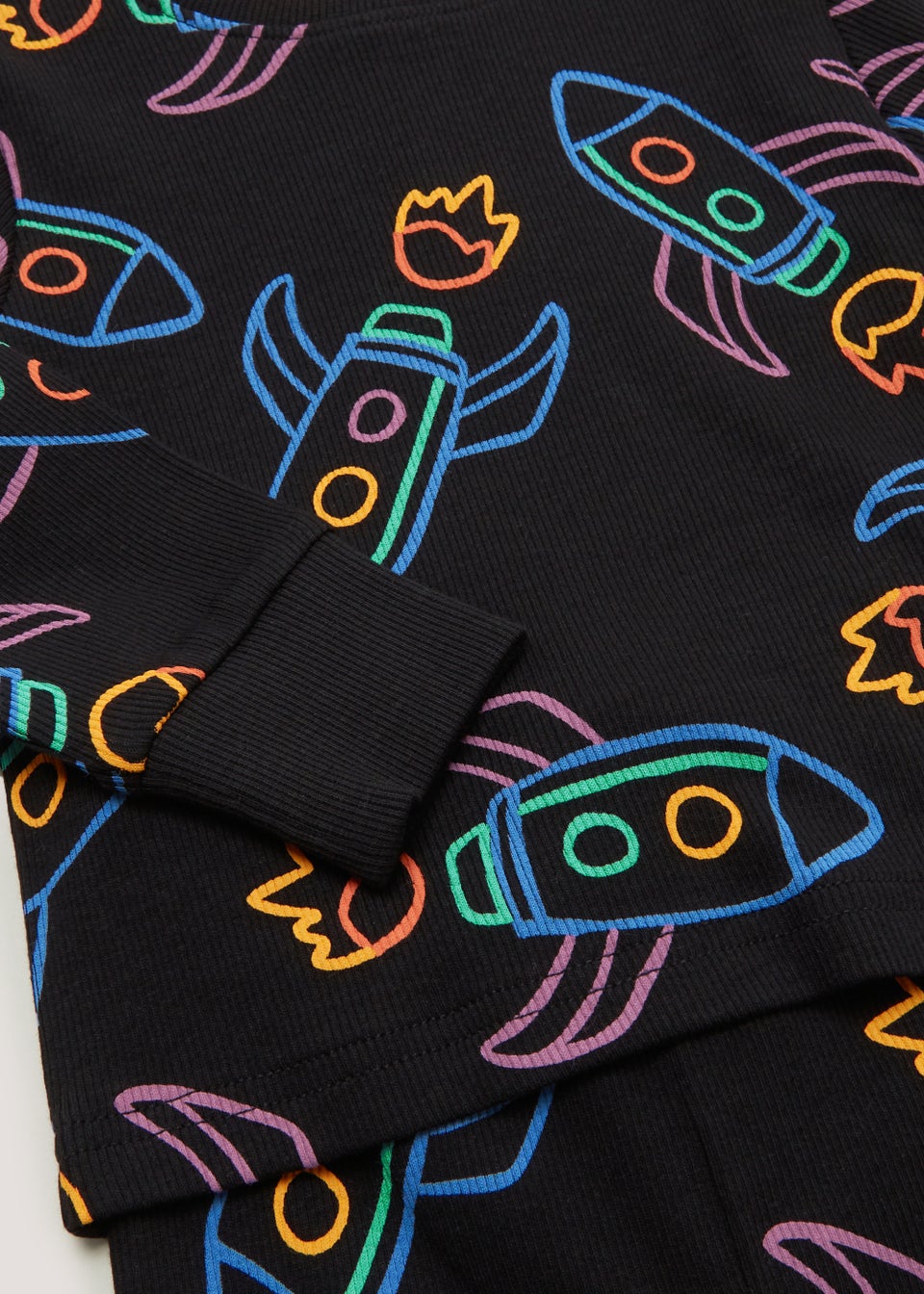 Boys Black Rocket Pyjama Set (9mths-5yrs)