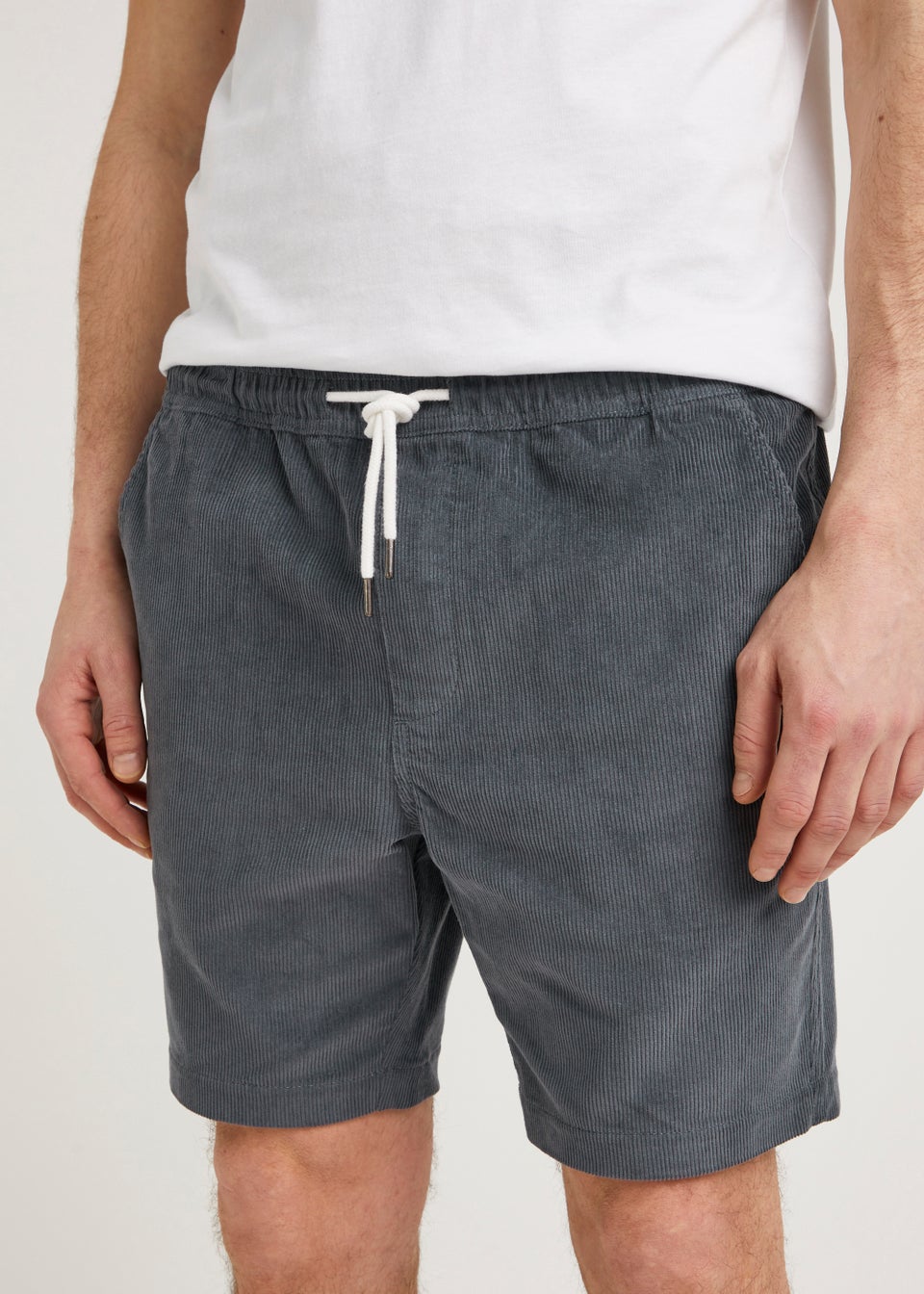 Dark Grey Cord Drawcord Shorts