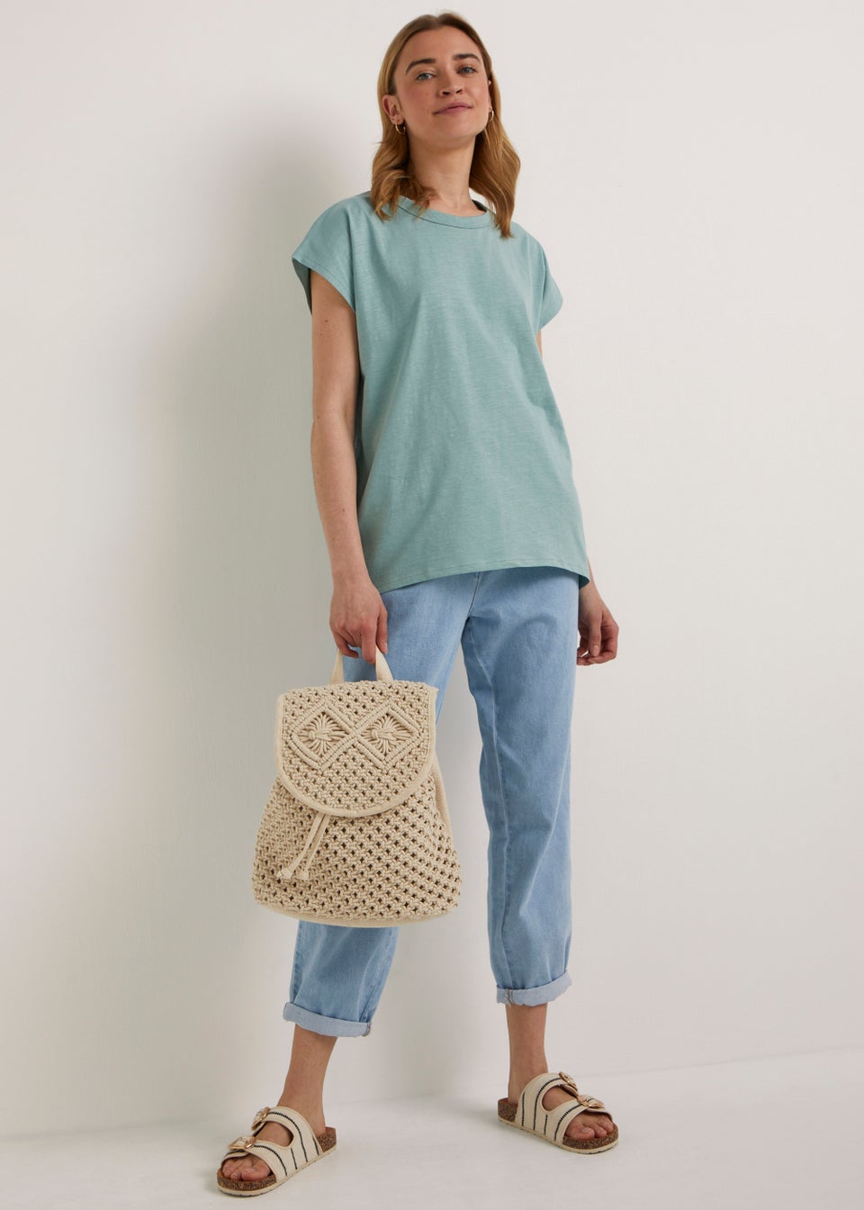 Mint Essential Longline Cotton T-Shirt