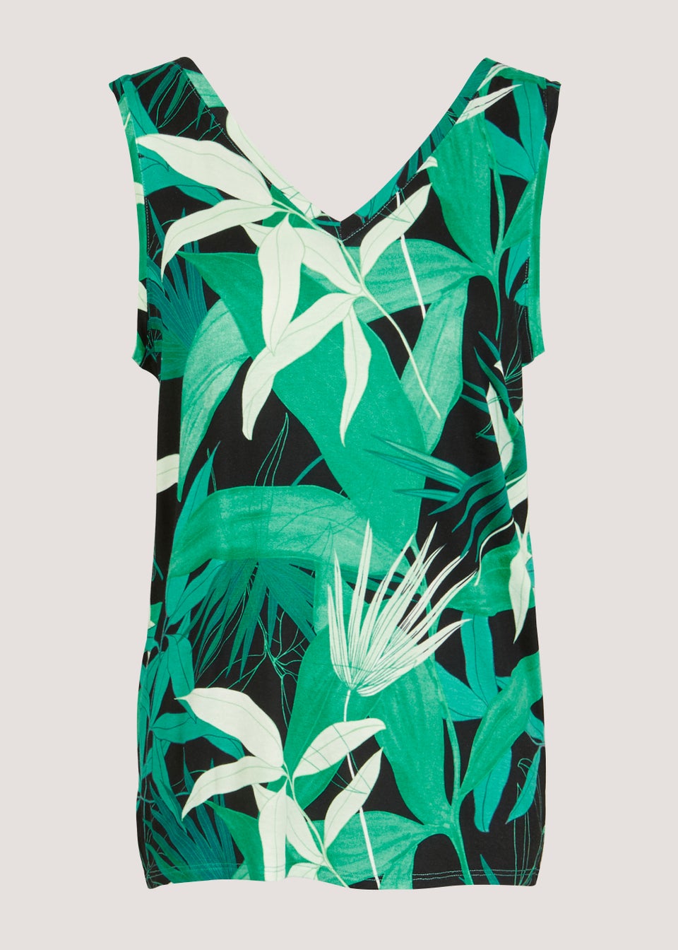 Black Palm Print Co-Ord Top