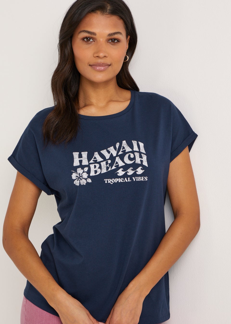 Navy Hawaii Slogan T-Shirt