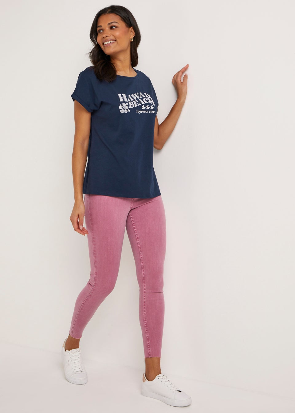 Navy Hawaii Slogan T-Shirt