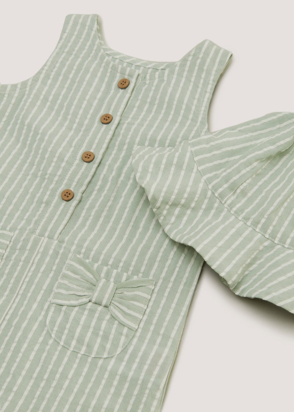 Baby Green Stripe Romper & Hat Set (Newborn-18mths)