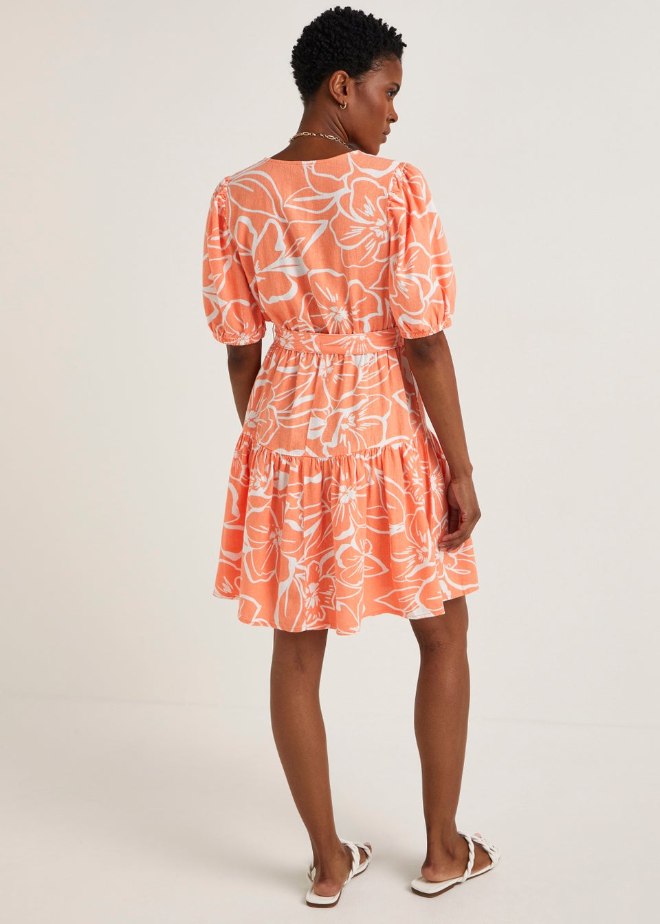 Matalan white linen dress online