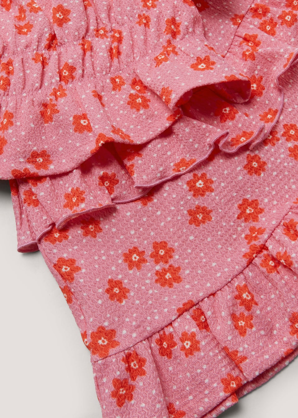 Girls Pink Floral Top & Skirt Co-Ord Set (4-13yrs)