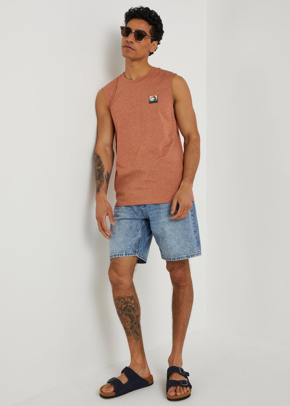Orange Badge Vest Top
