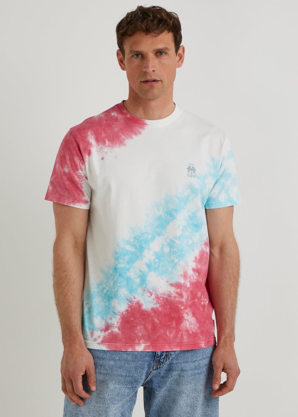 Pink Diagonal Tie Dye T-Shirt