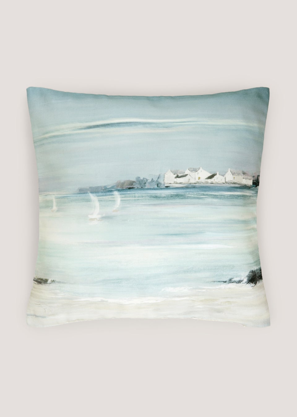 Blue Harbour Scene Cushion (43cm x 43cm)