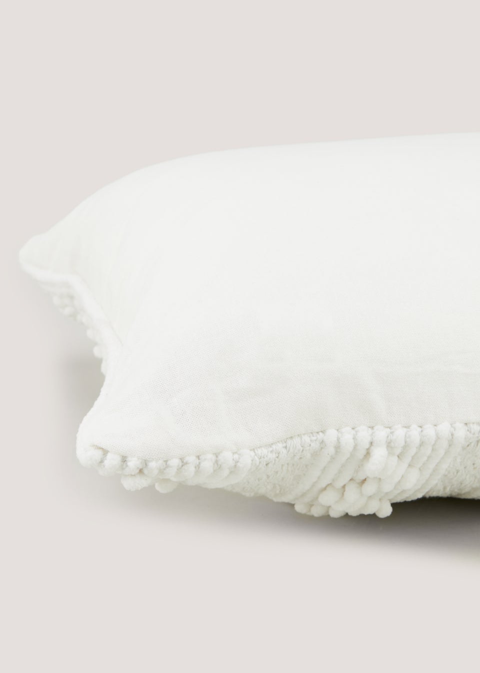 White Stripe Bobble Cushion (55cm x 55cm)