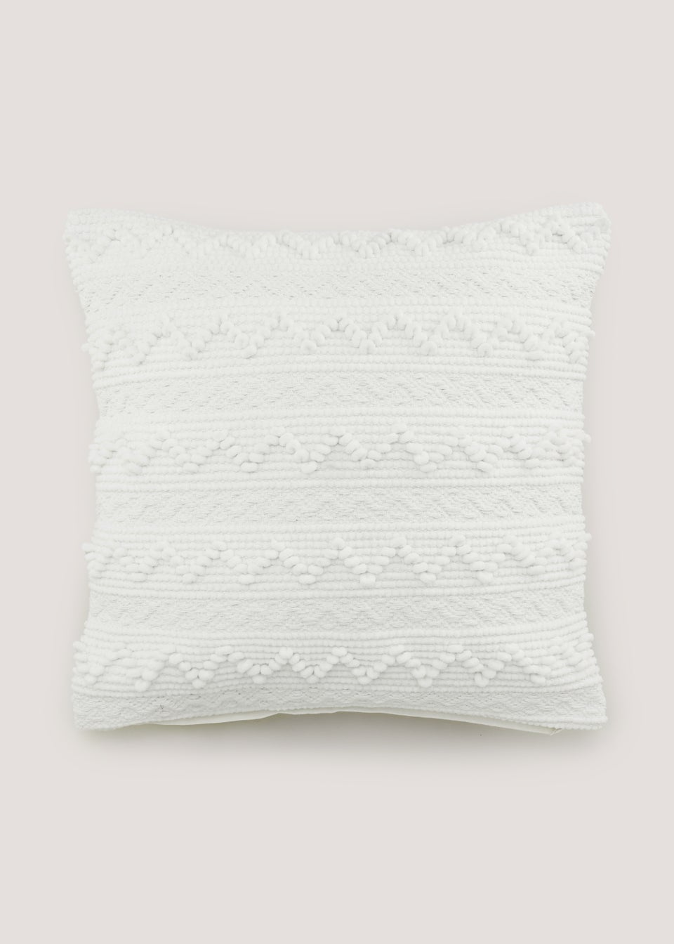 White Stripe Bobble Cushion (55cm x 55cm)
