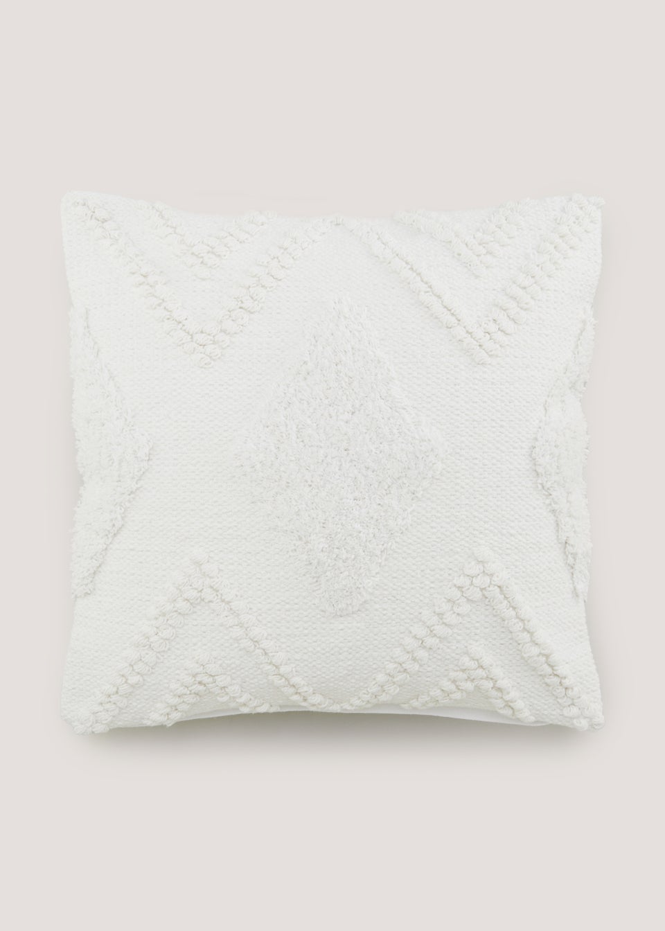 White Tufted Bobble Cushion (43cm x 43cm)