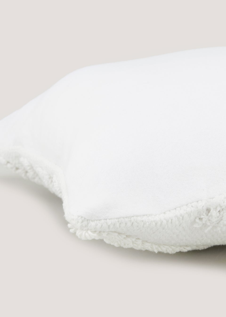 White Tufted Bobble Cushion (43cm x 43cm)