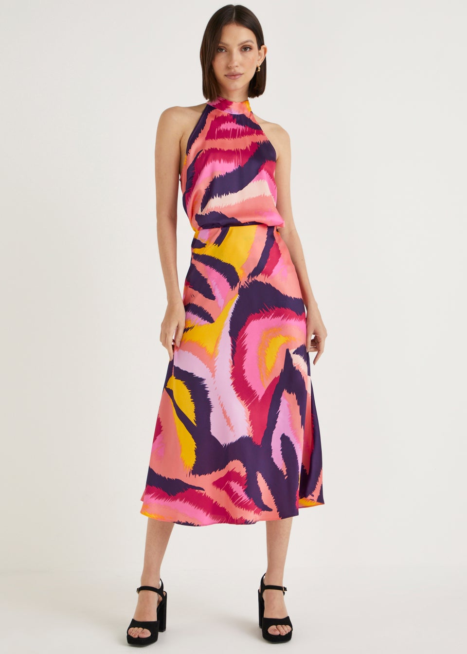 Pink midi skirt co ord top