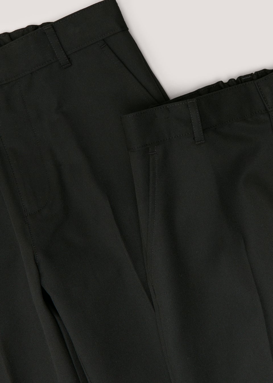 Boys 2 Pack Black Classic Fit Long Length School Trousers (3-16yrs)