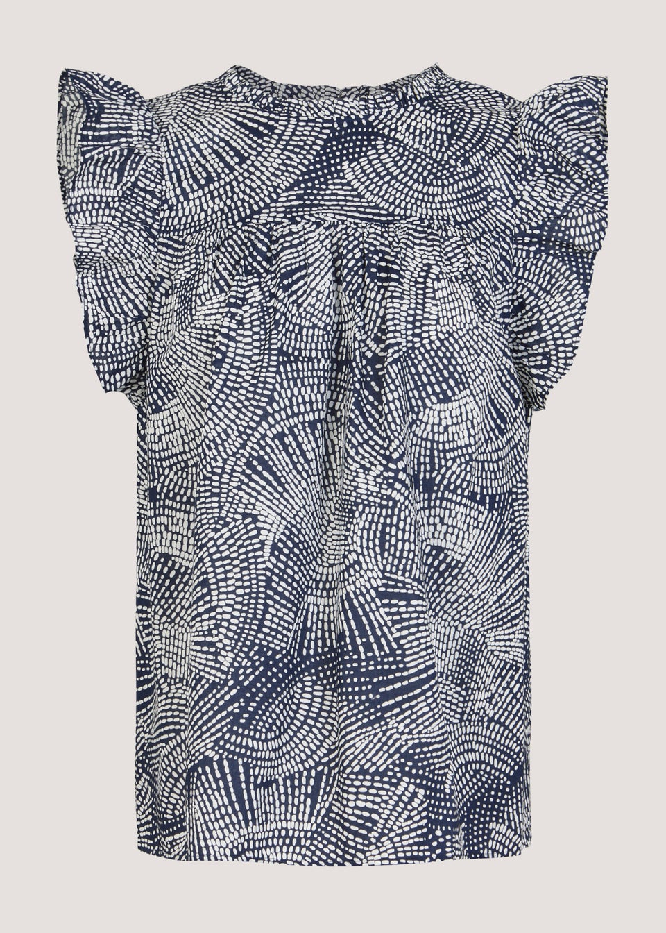 Navy Frill Sleeveless Blouse