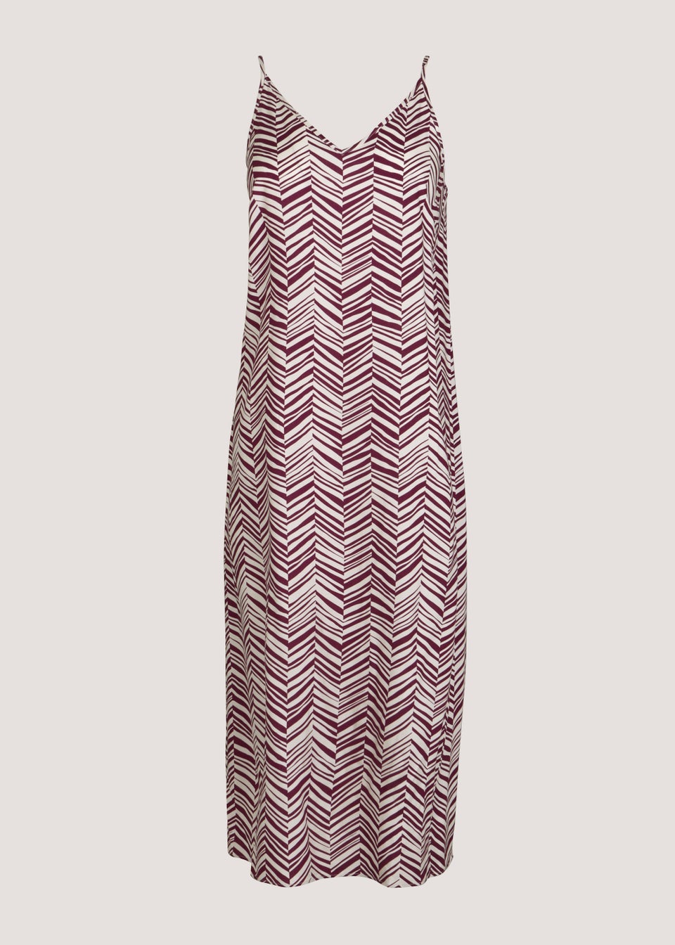 Brown Zigzag Midi Cami Dress