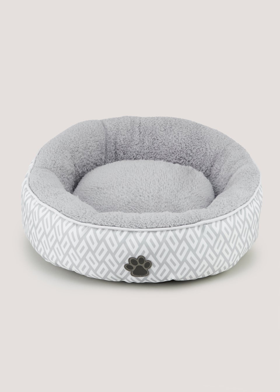 Grey Geo Round Pet Bed (50cm x 15cm)