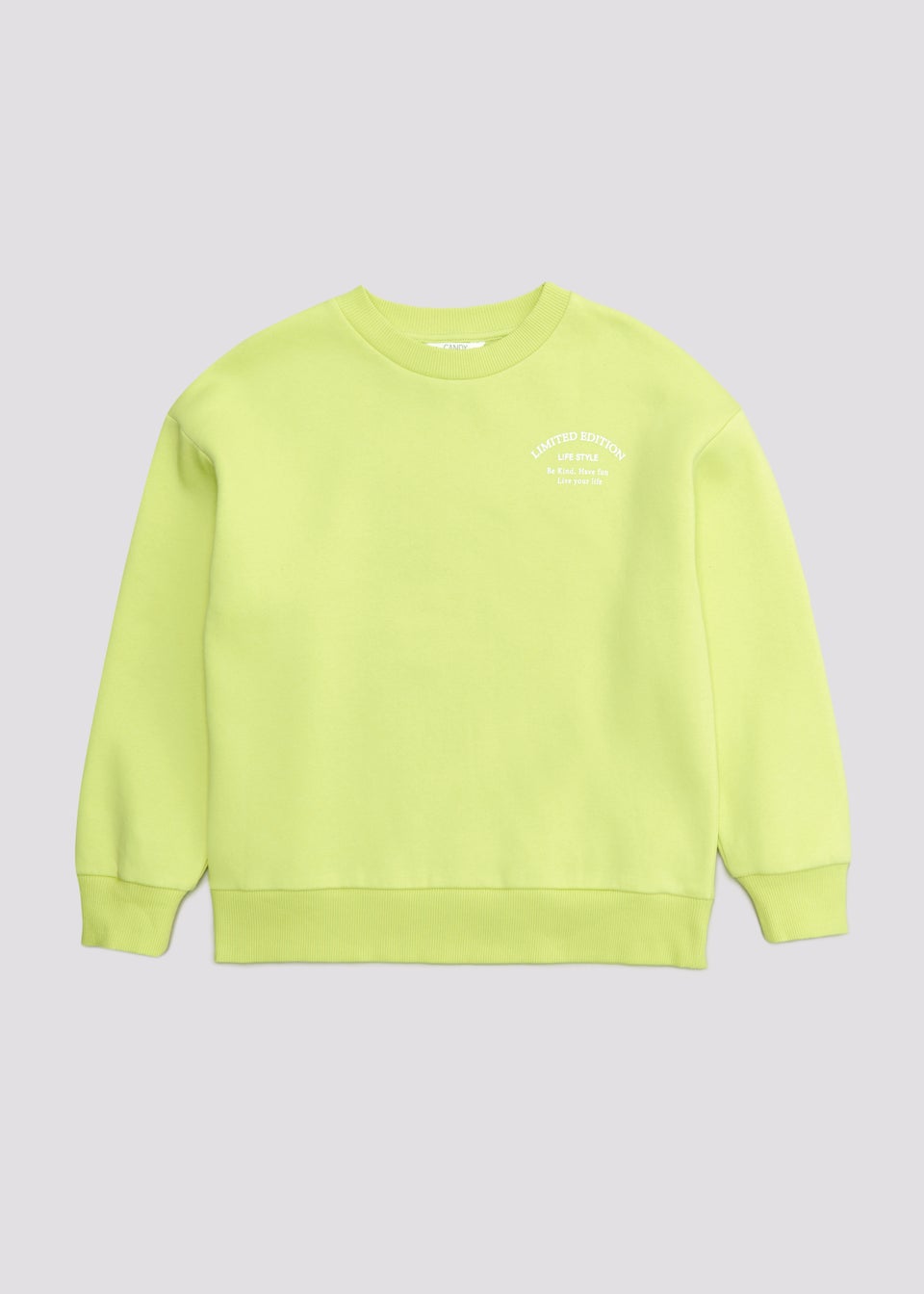 Girls Candy Couture Lime Slogan Sweatshirt (9-16yrs)