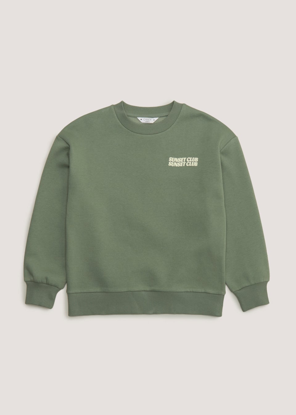 Girls Candy Couture Khaki Slogan Sweatshirt (9-16yrs)