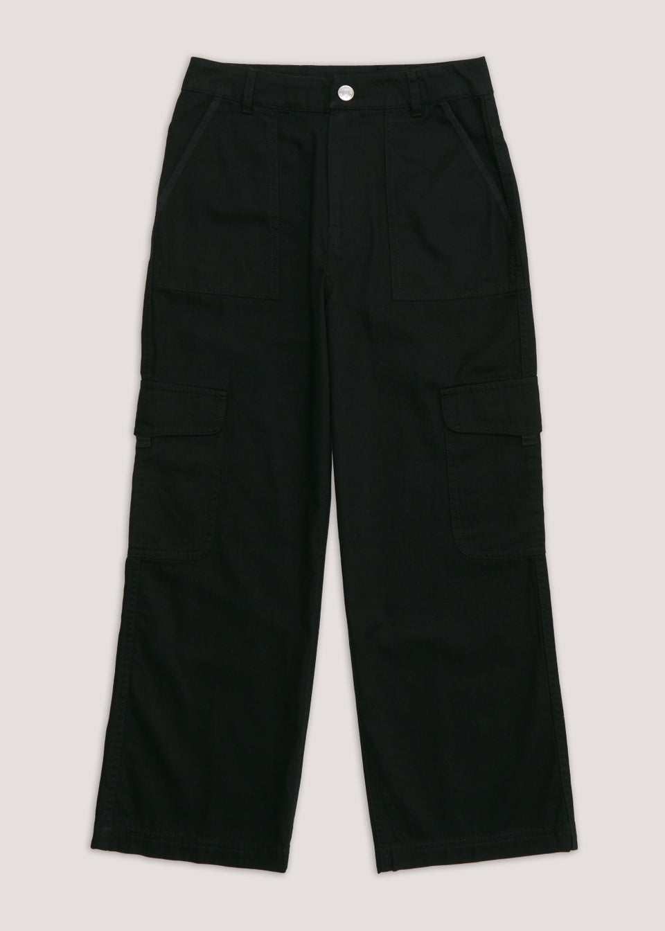 Girls Candy Couture Black Cargo Trousers (9-16yrs)